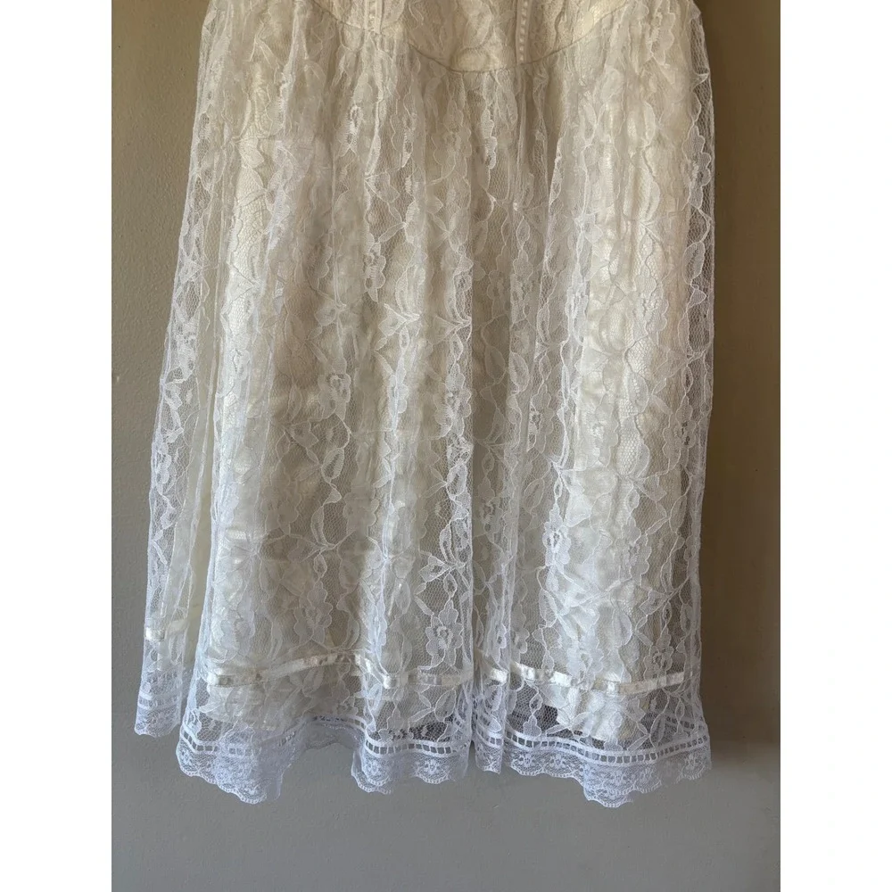 Vintage Gunne Sax J. McClintock White Lace Dress Sailor Collar Girl 10 Prairie
